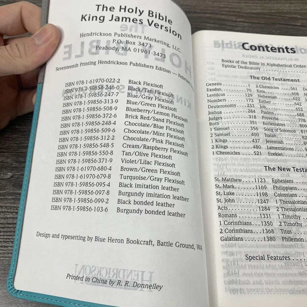 Hendrickson KJV Holy Bible Reference Edition Turquoise Gray Flexisoft Red Letter